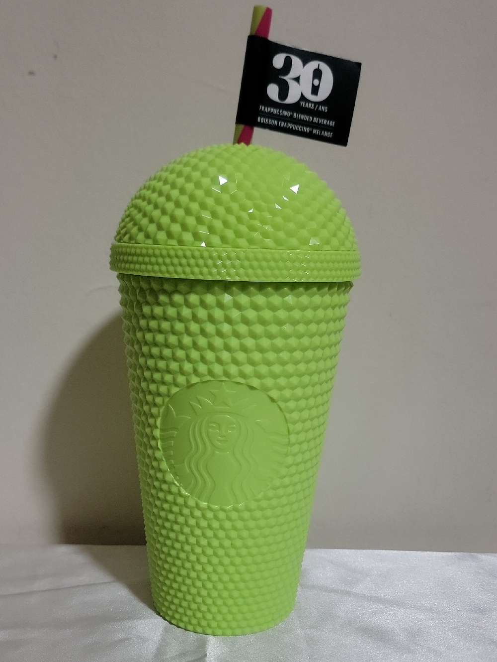 Starbucks 30th Anniversary Neon Lime Studded Dome Tumbler with Straw🔥💚